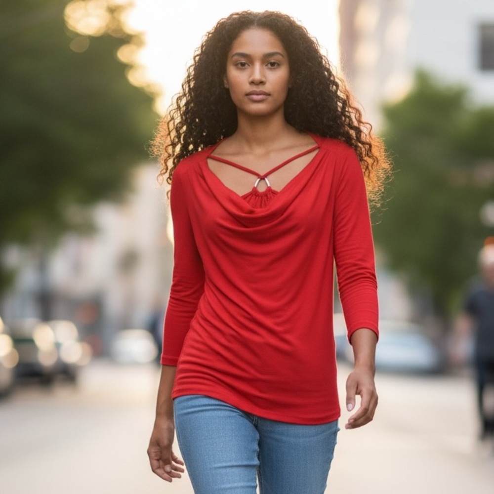 Iz Byer Red Women's Blouse